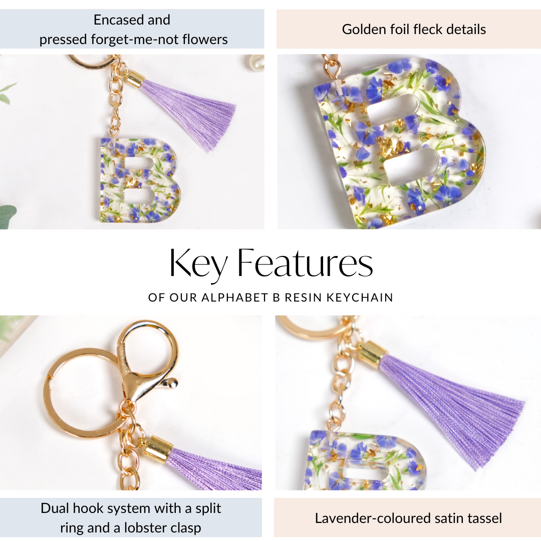 Blooming Beauty Pressed Flower B Keyring Nestasia
