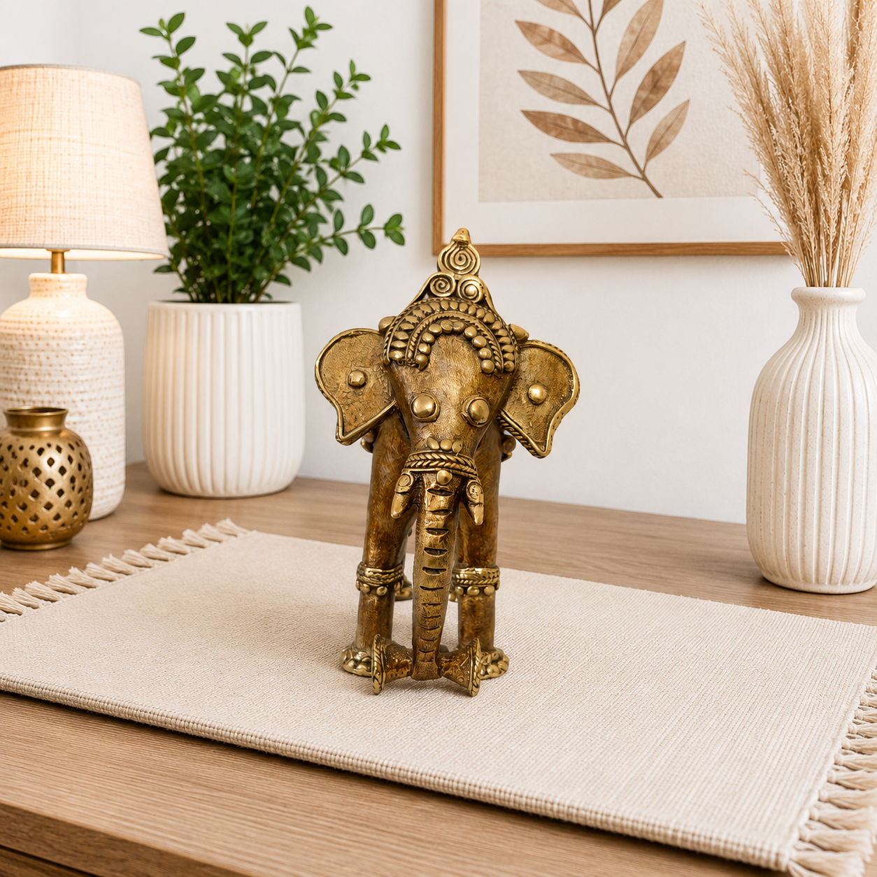 Brass Handcrafted Dhokra Elephant statue Vedansh Craft