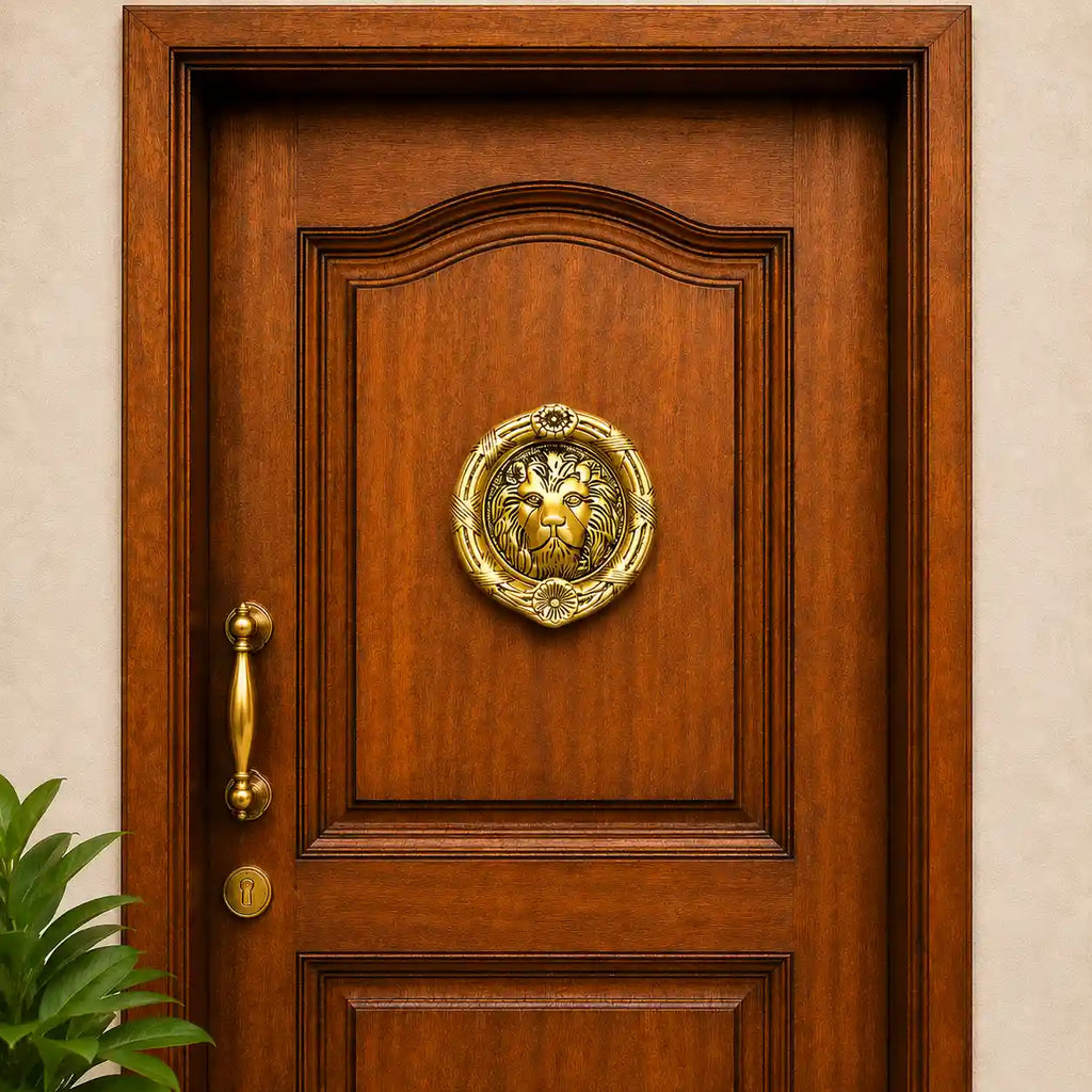 Brass Lion Face Door Knocker Vedansh Craft