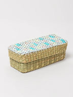 Rustic Long Seagrass Organizer Box for Desk & Wardrobe Essentials