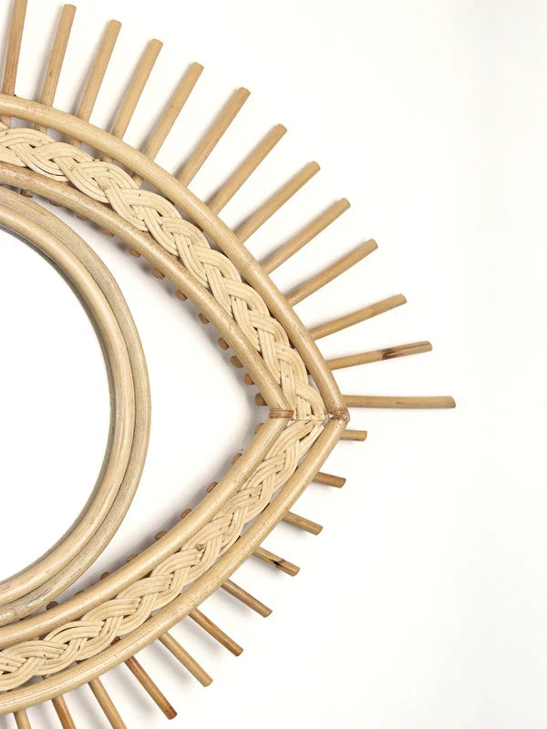 Eco-Friendly Rattan Wall Mirror Detailing for Stylish Interiors