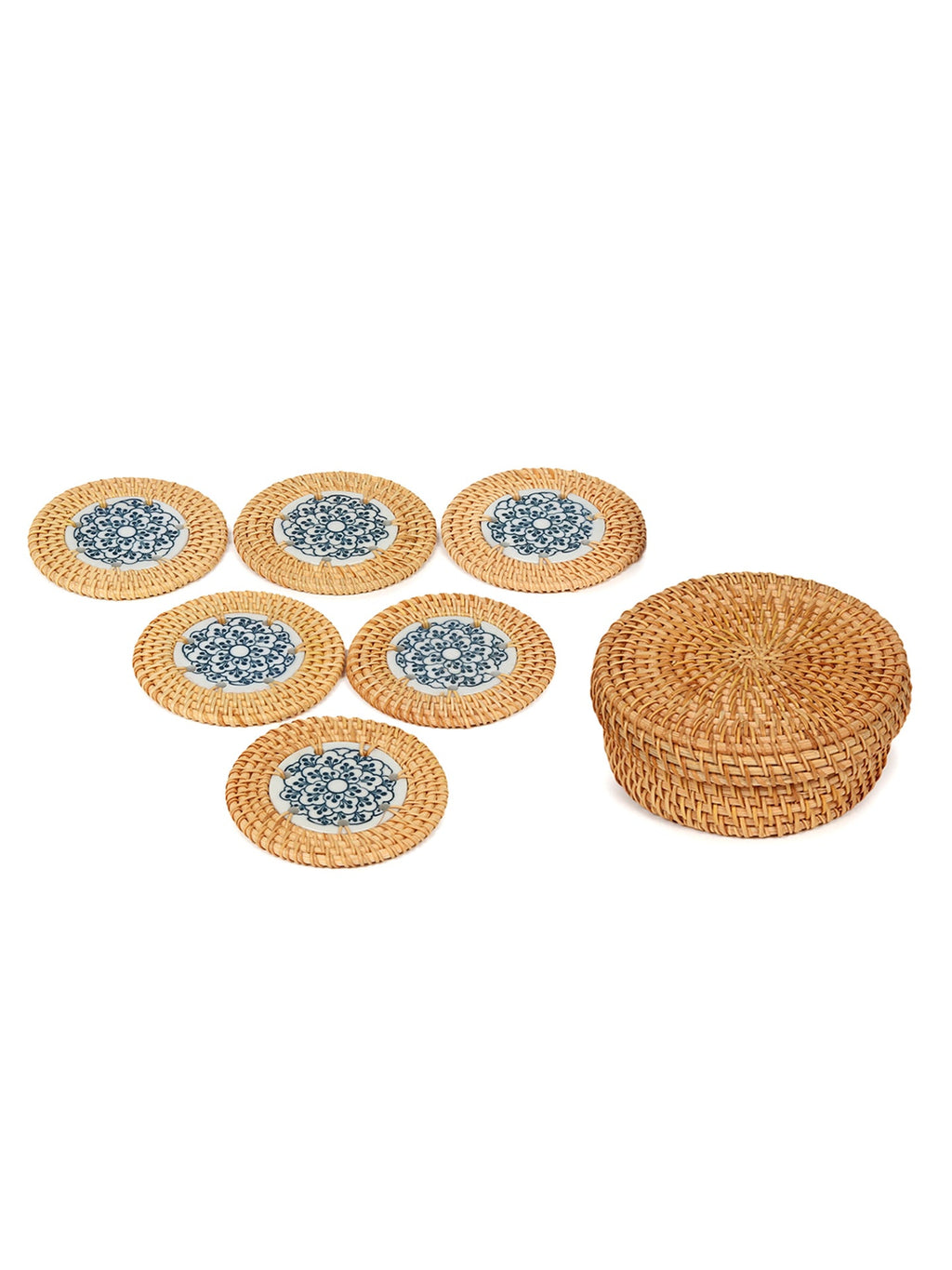 Handwoven Rattan Tea Coasters for Tabletop, Dining, and Beverage Protection
