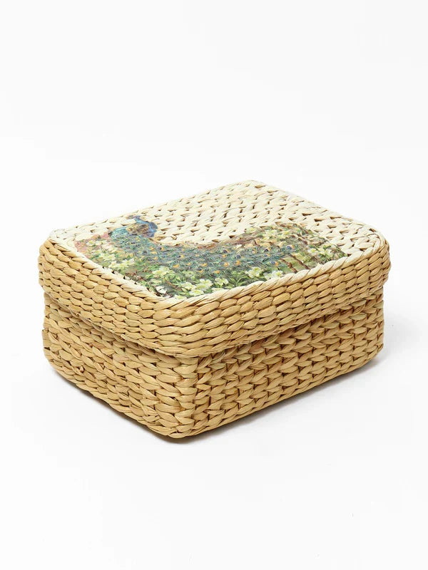 Handcrafted Seagrass Organizer Box for Small Household Essentials