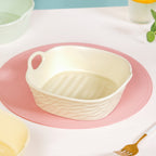 Ceramic Serving Bowl With Double Handle White 800 ml Nestasia