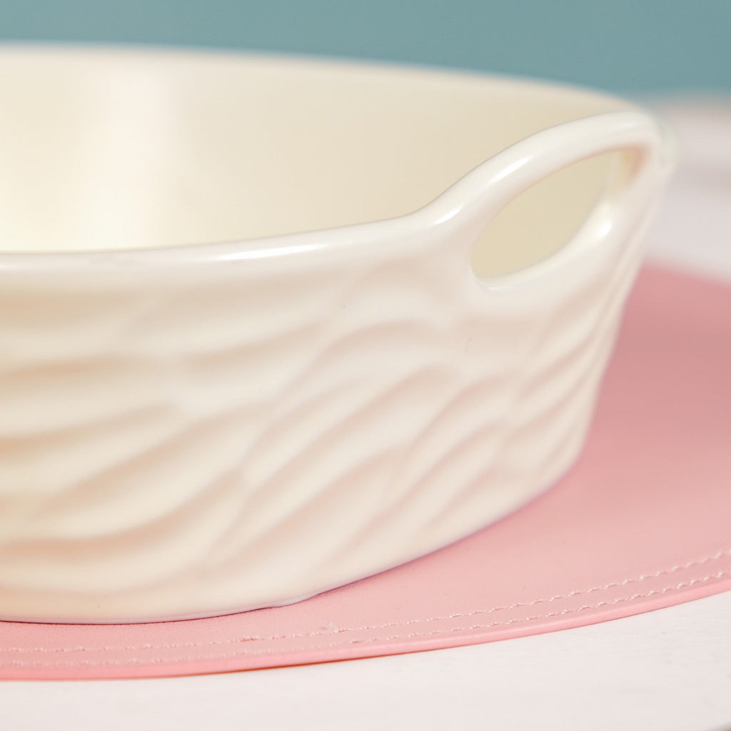Ceramic Serving Bowl With Double Handle White 800 ml Nestasia