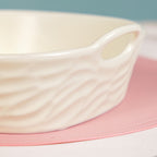 Ceramic Serving Bowl With Double Handle White 800 ml Nestasia