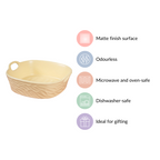 Pastel Baking Serving Bowl With Handle Yellow 800 ml Nestasia