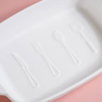 Rectangular Ceramic Baking Dish With Handle White 650 ml Nestasia
