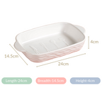 Rectangular Ceramic Baking Dish With Handle White 650 ml Nestasia