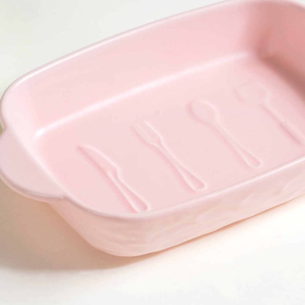 Ceramic Casserole Dish With Double Handle Pink 650 ml Nestasia