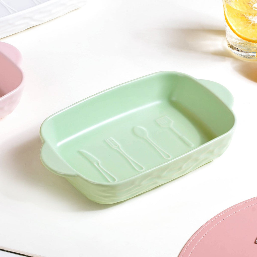 Premium Ceramic Baking Dish Green 650 ml Nestasia