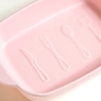 Ceramic Casserole Dish With Double Handle Pink 650 ml Nestasia