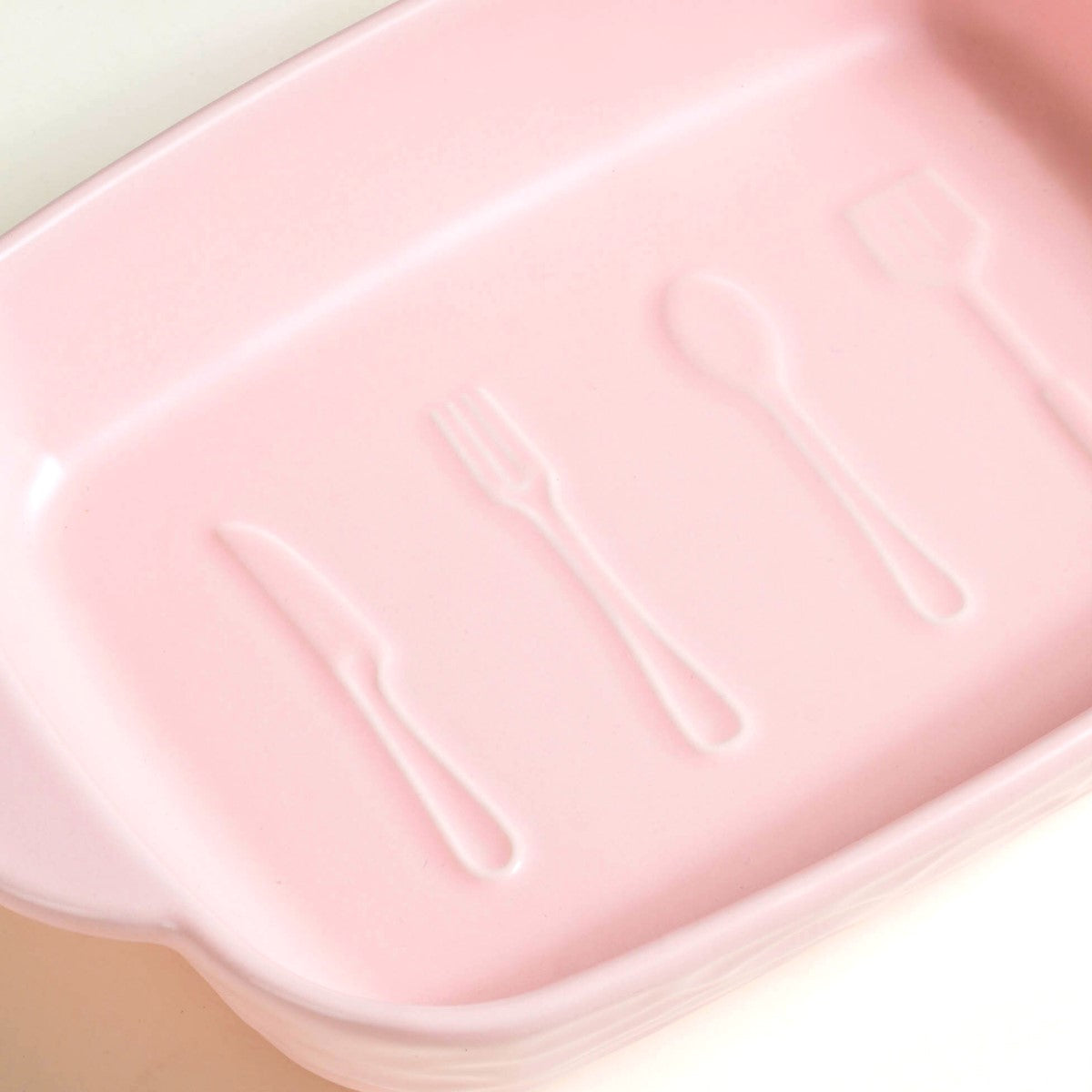 Ceramic Casserole Dish With Double Handle Pink 650 ml Nestasia