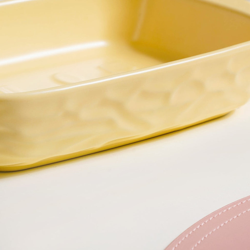 Ceramic Baking Dish With Handle Yellow 650 ml Nestasia