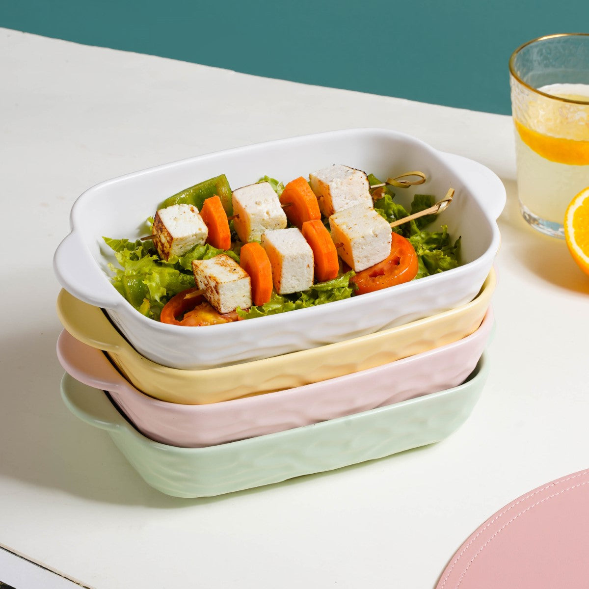 Premium Ceramic Baking Dish Green 650 ml Nestasia