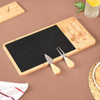 Slate Snack Platter Set With Cheese Knives Nestasia