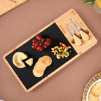 Slate Snack Platter Set With Cheese Knives Nestasia
