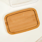 Bamboo Wood Butter Dish With Transparent Lid Nestasia
