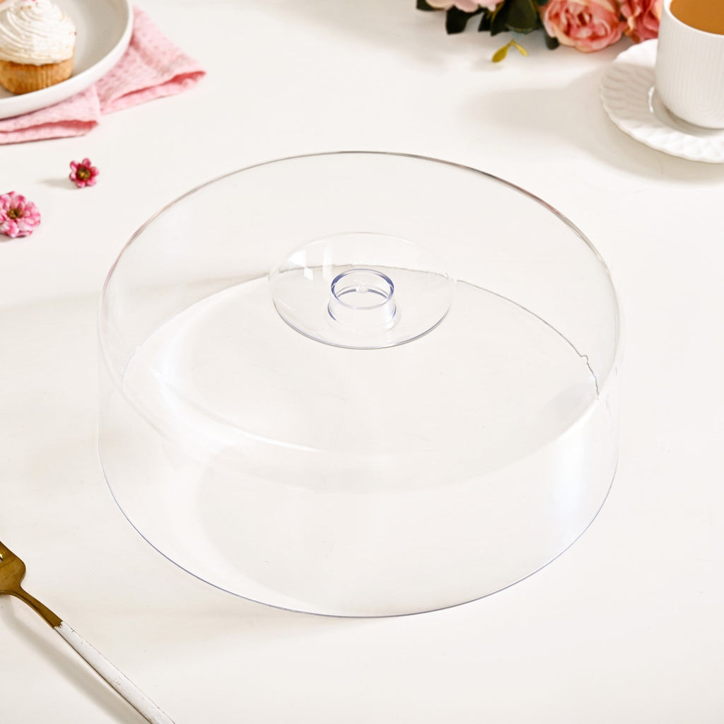 Bamboo Wood Cake Stand With Cloche 25cm Nestasia