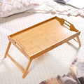 Bamboo Wood Bed Table With Foldable Legs Nestasia