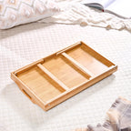 Bamboo Wood Bed Table With Foldable Legs Nestasia