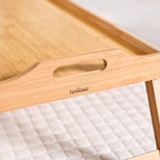 Bamboo Wood Bed Table With Foldable Legs Nestasia