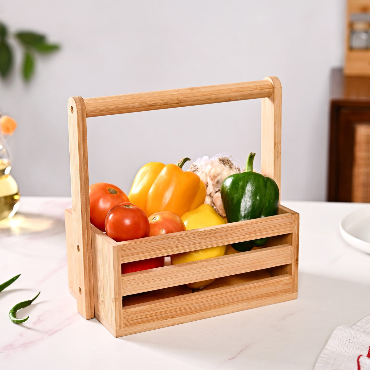 Natural Bamboo Crate Caddy Nestasia