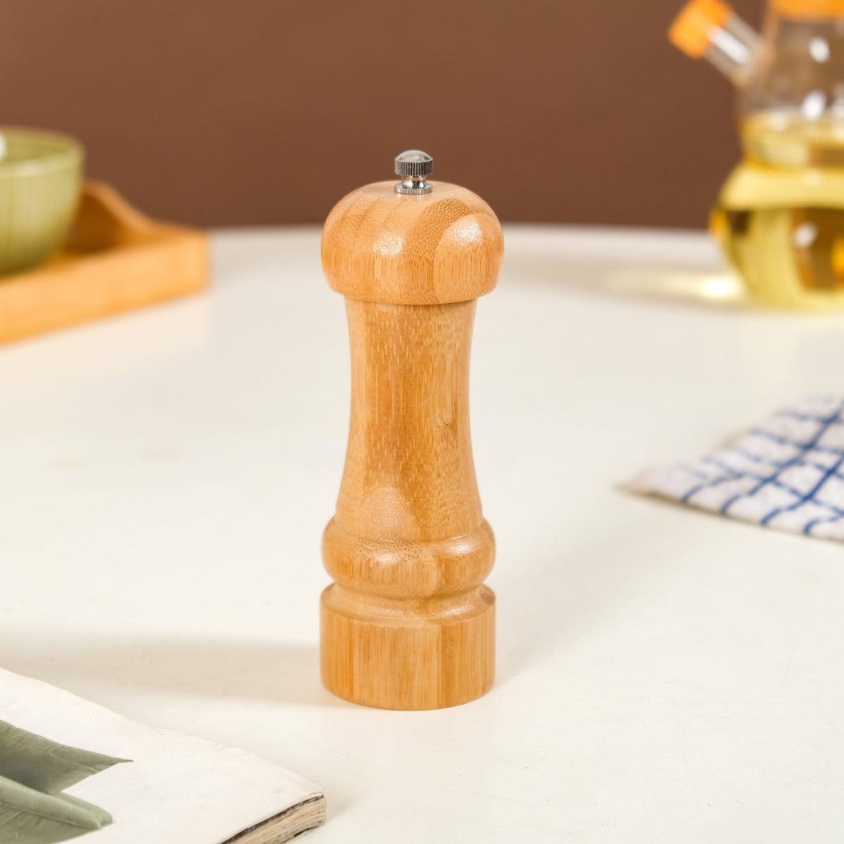 Bamboo Wood Pepper Grinder For Kitchen Nestasia