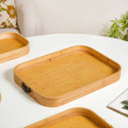 Set Of 3 Bamboo Wood Serving Trays With Handles Nestasia