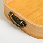 Set Of 3 Bamboo Wood Serving Trays With Handles Nestasia
