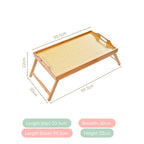 Wooden Folding Table With Rattan Weaving Nestasia