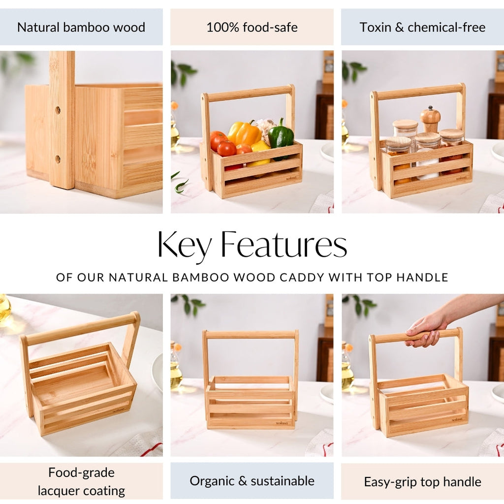 Natural Bamboo Crate Caddy Nestasia
