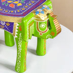 Handcrafted Vibrant Banjara Wooden Elephant Riser Nestasia