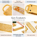 Decorative Royalcore Long Gold Tray Nestasia