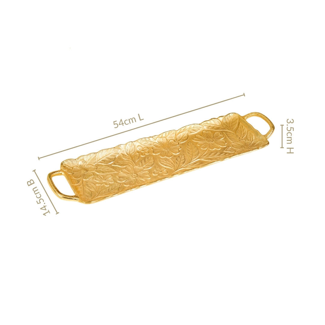 Decorative Royalcore Long Gold Tray Nestasia