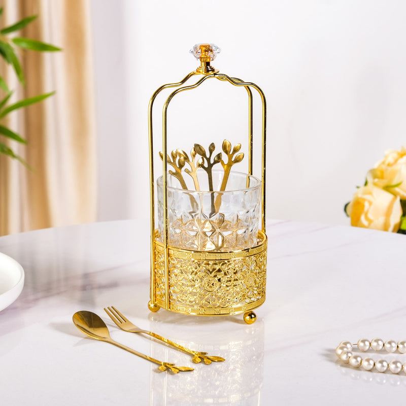 Opulent Baroque Cutlery Holder With Spoons And Forks Nestasia