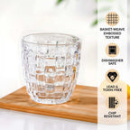 Basket Weave Glass Tumbler Set Of 6 260ml Nestasia