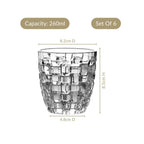 Basket Weave Glass Tumbler Set Of 6 260ml Nestasia