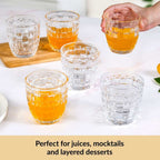 Basket Weave Glass Tumbler Set Of 6 260ml Nestasia