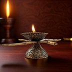 Brass Lightweight Swastik Diya (1.5 Inch) Vedansh Craft