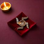 Brass Lightweight Swastik Diya (1.5 Inch) Vedansh Craft