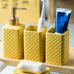 Yellow Bathroom Accessory Set Nestasia