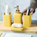 Yellow Bathroom Accessory Set Nestasia