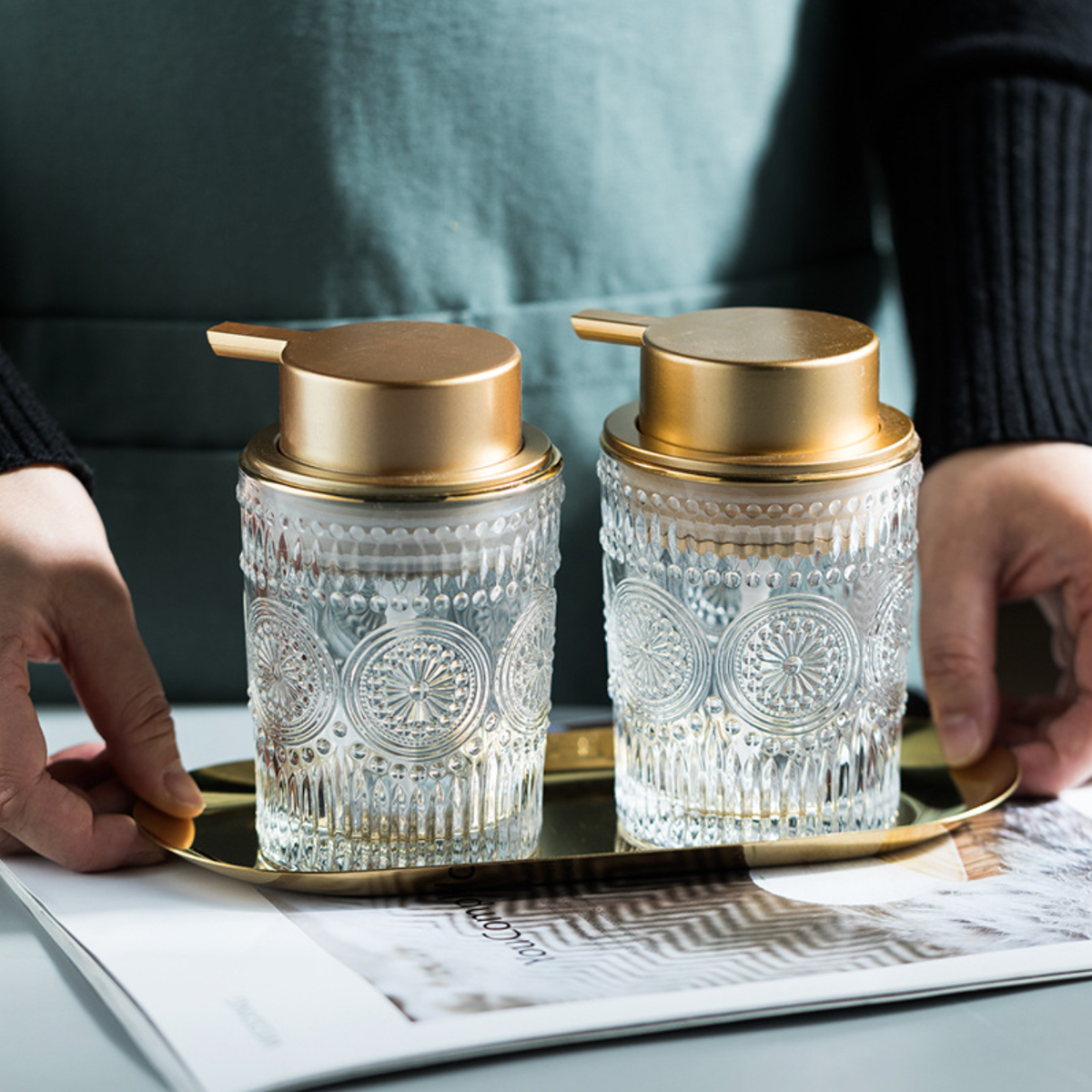 Glass Pump Bottle Nestasia