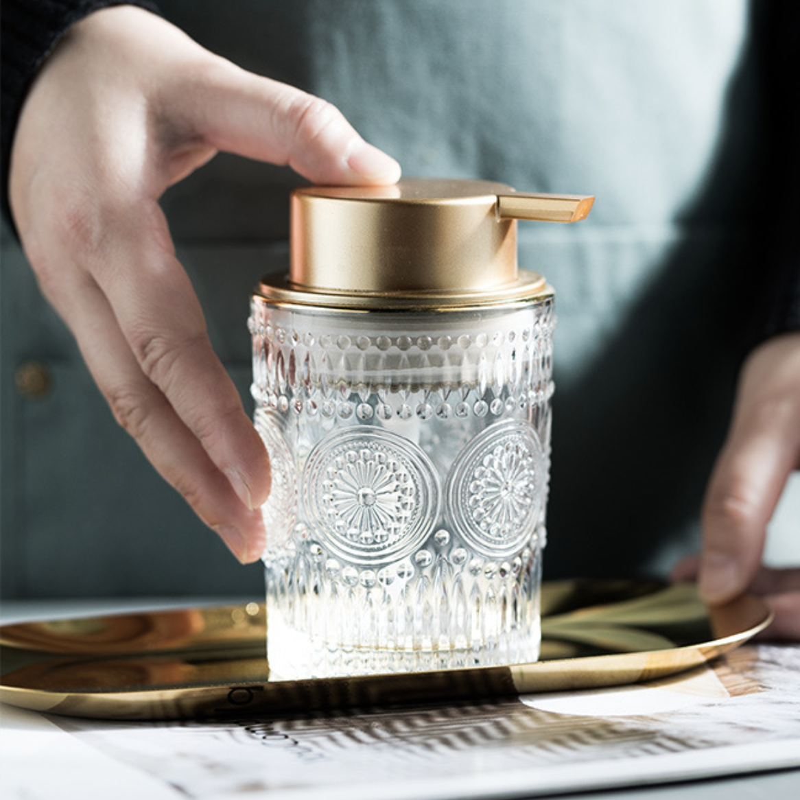 Glass Pump Bottle Nestasia