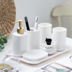Porcelain White Bath Set Nestasia