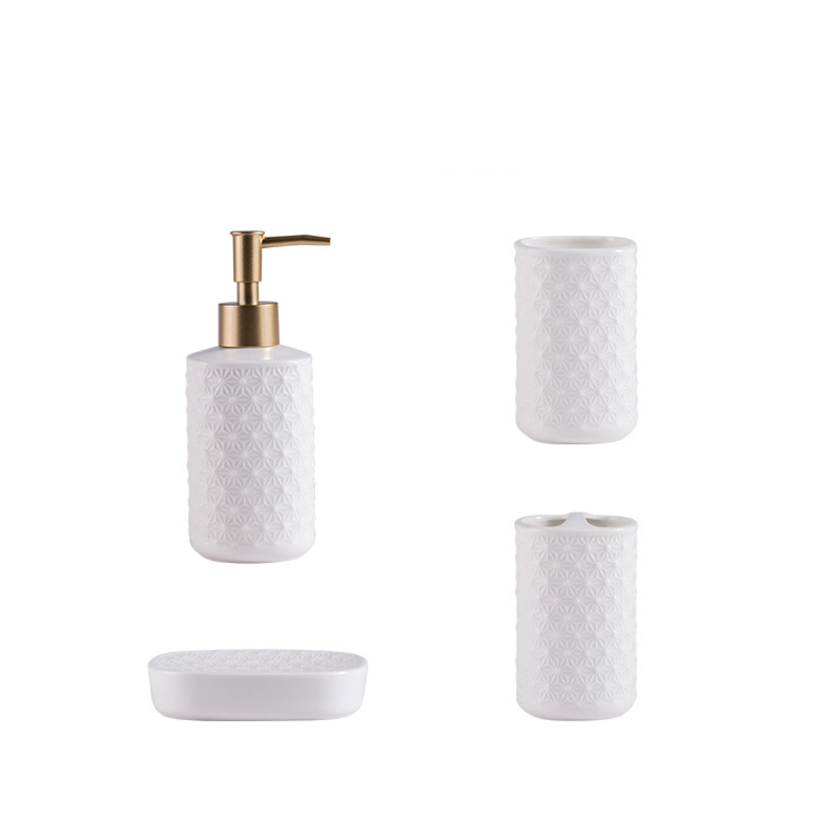 Porcelain White Bath Set Nestasia