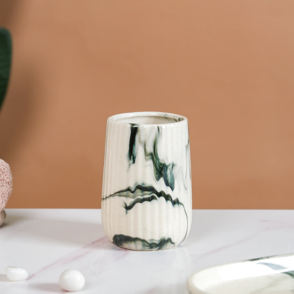 Marble Pattern Ceramic Bath Set Of 3 Nestasia