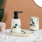 Marble Pattern Ceramic Bath Set Of 3 Nestasia