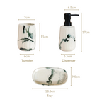 Marble Pattern Ceramic Bath Set Of 3 Nestasia